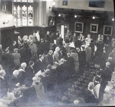 cc00515 Hall Queen Mum.jpg; cc00515; Dinner in Hall for the Queen Mother; Photograph